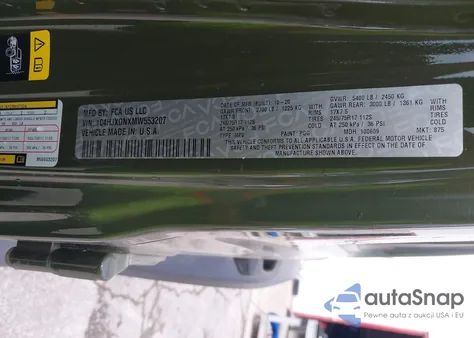 2021 Jeep Wrangler Unlimited Sport 4X4 from USA, damaged, VIN 1C4HJXDNXMW553207